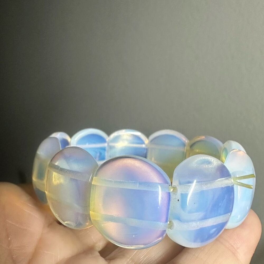 Opalite double drill stretchy bracelet